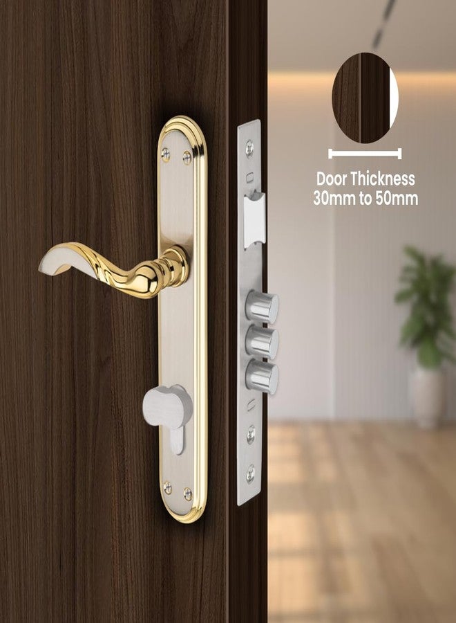 Link Lilly Mortise Lock |for Main & Internal Door in Home/Office/Hotel | 8 Inches Heavy Duty Handle Set with One Side Key Access, 3 Keys |SS Finish|5 Years Warranty - Image 2